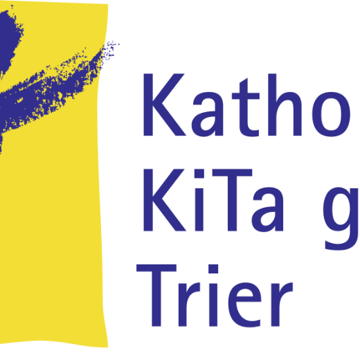 Man sieht eine Strichzeichnung eines kleinen Menschen. Daneben der Text Katholische Kita gGmbH Trier